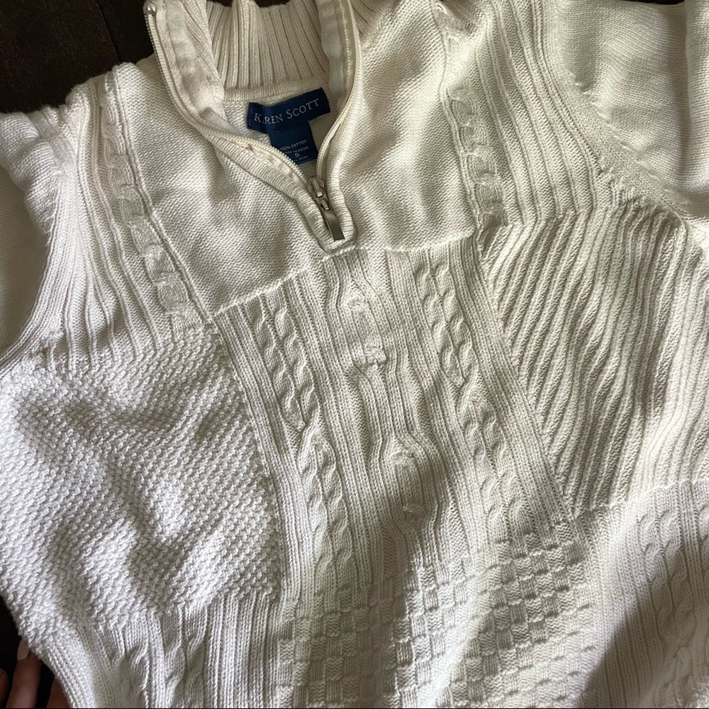 white cable knit pullover - Picture 3 of 3
